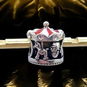 Circus Carousel Bracelet Charm Rhinestone Horse Kids Ride Carnival Festive NEW